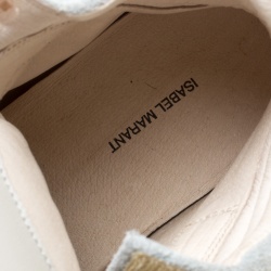 Pre Owned Isabel Marant Grey/Beige Suede and Canvas Bayley Star Wedge Sneakers Size 37