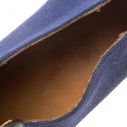 Isabel Marant Blue Canvas Block Heel Booties Size 37