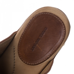 Isabel Marant Brown Leather Studded Platform Clogs Size 37