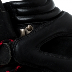 Pre Owned Isabel Marant Black Suede And Leather Bekett Wedge Sneakers Size 38