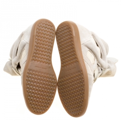 Pre Owned Isabel Marant Beige Suede Bekett Wedge Sneakers Size 39