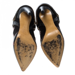 Pre Owned Isabel Marant Black Embroidered Suede and Leather Betty Ankle Boots Size 37