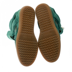 Pre Owned Isabel Marant Green Suede Bekett Wedge Sneakers Size 38