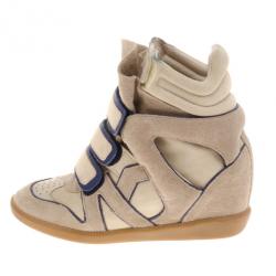 Pre Owned Isabel Marant Grey Bekett Wedge Sneakers Size 36