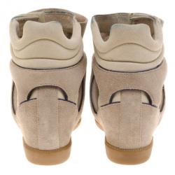 Pre Owned Isabel Marant Grey Bekett Wedge Sneakers Size 36