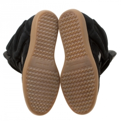 Pre Owned Isabel Marant Black Suede And Leather Bekett Wedge Sneakers Size 38