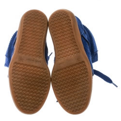 Isabel Marant Blue Suede Bobby Lace Up Wedge Sneakers Size 36