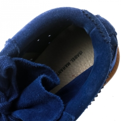 Isabel Marant Blue Suede Bobby Lace Up Wedge Sneakers Size 36