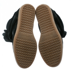 Pre Owned Isabel Marant Black Suede Bekett Wedge Sneakers Size 39