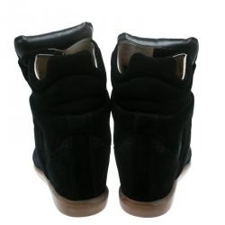 Pre Owned Isabel Marant Black Suede Bekett Wedge Sneakers Size 39