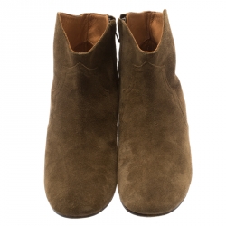Pre Owned Isabel Marant Brown Suede Dicker Ankle Boots Size 41