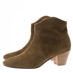 Pre Owned Isabel Marant Brown Suede Dicker Ankle Boots Size 41