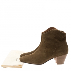 Pre Owned Isabel Marant Brown Suede Dicker Ankle Boots Size 41
