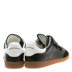 Pre Owned Isabel Marant Black Leather And Suede Beth Velcro Sneakers Size 41