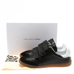 Pre Owned Isabel Marant Black Leather And Suede Beth Velcro Sneakers Size 41