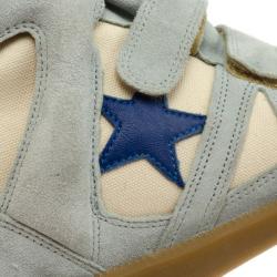 Pre Owned Isabel Marant Grey Bayley Star Wedge Sneakers Size 37