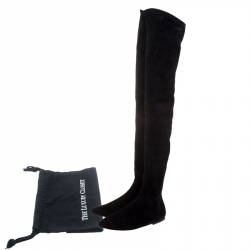 Pre Owned Isabel Marant Black Stretch Suede Brenna Over the Knee Thigh High Boots Size 40