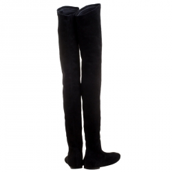 Pre Owned Isabel Marant Black Stretch Suede Brenna Over the Knee Thigh High Boots Size 40