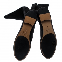 Pre Owned Isabel Marant Black Stretch Suede Brenna Over the Knee Thigh High Boots Size 40