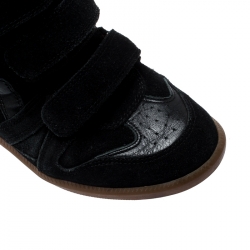 Pre Owned Isabel Marant Black Suede Bekett Wedge Sneakers Size 39