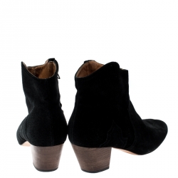 Isabel Marant Black Suede Dicker Ankle Boots Size 40