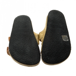 Pre Owned Isabel Marant Multicolor Leather And Coarse Glitter Gail Flat Slides Size 37