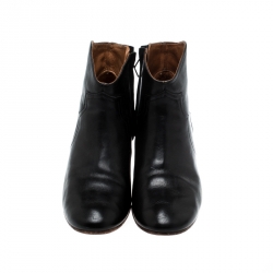 Pre Owned Isabel Marant Black Leather Dicker Ankle Boots Size 40