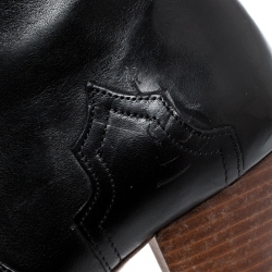 Pre Owned Isabel Marant Black Leather Dicker Ankle Boots Size 40