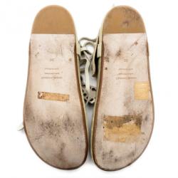 Pre Owned Isabel Marant White Leather Edris Bow Tie Sandals Size 37