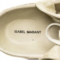 Pre Owned Isabel Marant White Leather Edris Bow Tie Sandals Size 37