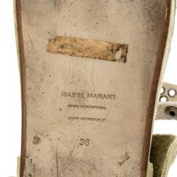 Pre Owned Isabel Marant White Leather Edris Bow Tie Sandals Size 37