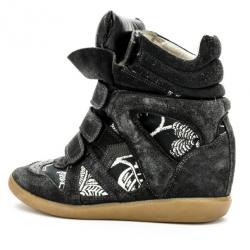 Pre Owned Isabel Marant Black Bekett Wedge Sneakers Size 37