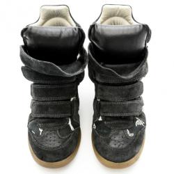 Pre Owned Isabel Marant Black Bekett Wedge Sneakers Size 37