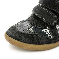 Pre Owned Isabel Marant Black Bekett Wedge Sneakers Size 37