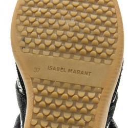 Pre Owned Isabel Marant Black Bekett Wedge Sneakers Size 37