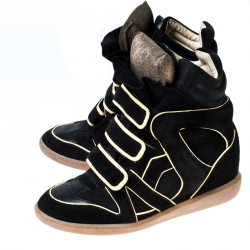 Pre Owned Isabel Marant Black Suede Leather Bekett Sneakers Size 38