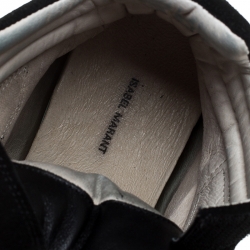 Pre Owned Isabel Marant Black Suede And Leather Bekett Wedge Sneakers Size 39