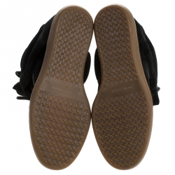 Pre Owned Isabel Marant Black Suede And Leather Bekett Wedge Sneakers Size 39