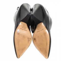 Pre Owned Isabel Marant Black Leather Lileas Pointed Toe Boots Size 38