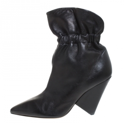 Pre Owned Isabel Marant Black Leather Lileas Pointed Toe Boots Size 38