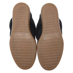 Pre Owned Isabel Marant Black Suede And Leather Trim Bekett Wedge Sneakers Size 37