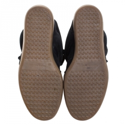 Pre Owned Isabel Marant Black Suede And Leather Bekett Wedge Sneakers Size 38