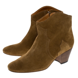 Isabel Marant KhakI Suede Dicker Ankle Boots Size 37