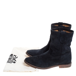 Isabel Marant Blue Suede Cluster Ankle Boots Size 37
