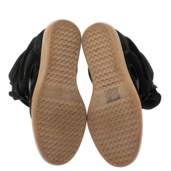 Pre Owned Isabel Marant Black Suede And Leather Bekett Wedge Sneakers Size 38