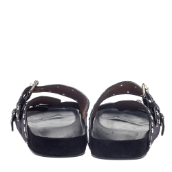 Pre Owned Isabel Marant Light Black Suede Leather Lennyo Slides Size 41