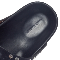 Pre Owned Isabel Marant Light Black Suede Leather Lennyo Slides Size 41