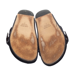 Pre Owned Isabel Marant Light Black Suede Leather Lennyo Slides Size 41