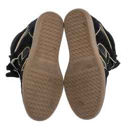 Pre Owned Isabel Marant Two Tone Suede and Leather Bekett Wedge Sneakers Size 38