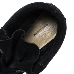 Pre Owned Isabel Marant Dark Blue Suede Bobby Wedge Sneakers Size 41